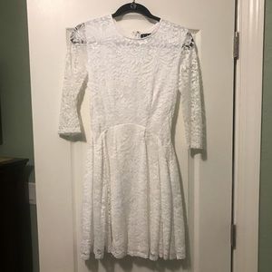 Lulu’s It’s a New Day White Lace Skater Dress